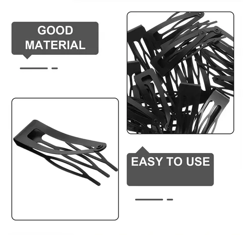 20 Broches De Pelo Negros Con Forma De Broche