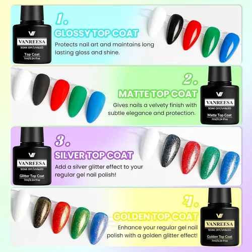 Set Esmaltes Gel Vanreesa 60 Pzas 55 Colores Kit Completo
