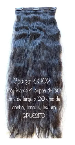 Cortina Pelo Cabello Natural 4 Capas 60 Cms X 20 Premium
