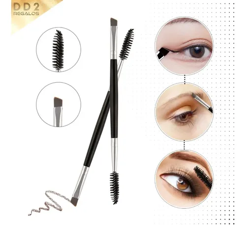 Cepillo Brocha Doble Para Cejas Máscara Makeup Maquillaje