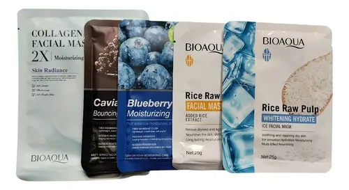 Mascarillas Faciales X5 Glow Hidratante Collagen Rice Caviar