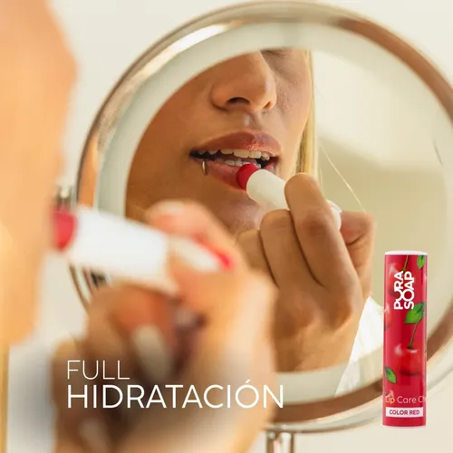 Balsamo Labial Hidratante color Rojo Cherry Pura Soap