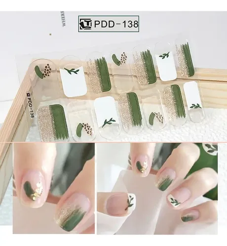 Z Pegatinas De Gel Para Uñas, 14 Tiras De Esmalte