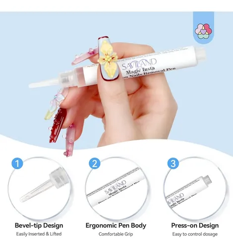 Removedor Pegamento Uñas Saviland Pen 10s Vit E