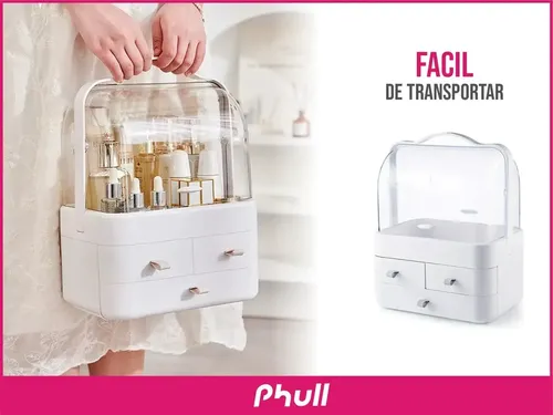 Organizador Porta Cosmeticos Maquillaje Make Up Maletin Blanco