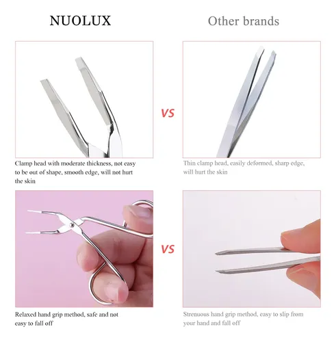 Pinzas Para Cejas, Herramienta Facial Cosmética, Plata, 1 Un