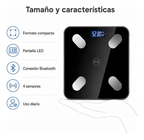 Balanza De Baño Bluetooth Inteligente Medición Corporal