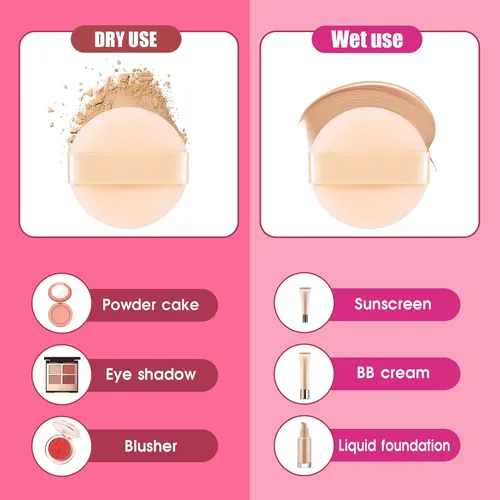 12 Esponjas De Maquillaje Pequeñas En Polvo, Color De Piel,