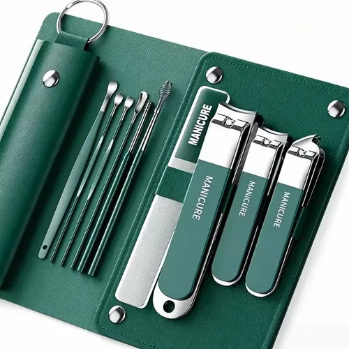 Kit De Manicura De 12 Piezas De Acero Inoxidable Resistente