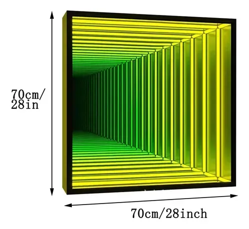 Luz Espejo Infinito Rgb 70cm Control Remoto App Verde Oscuro
