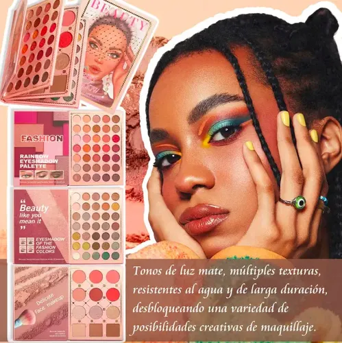 Mega Paleta Libro Maquillaje Profesional Sombras Labiales