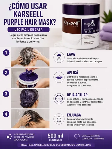 Karseell Purple Hair Mask Matizador Capilar 500ml