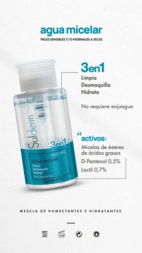 Agua Micelar Sulderm 3 En 1