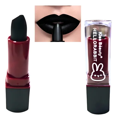 Labial Negro Intenso Barra Mate