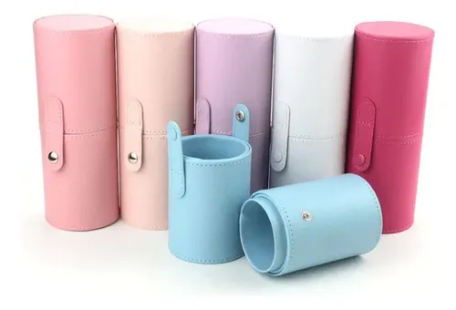 – 3 Soporte For Pinceles De Maquillaje Con Tapa Púrpura