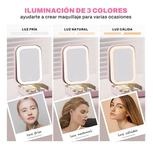 Caja De Maquillaje Con Espejo, Bolsa De Maquillaje De Viaje