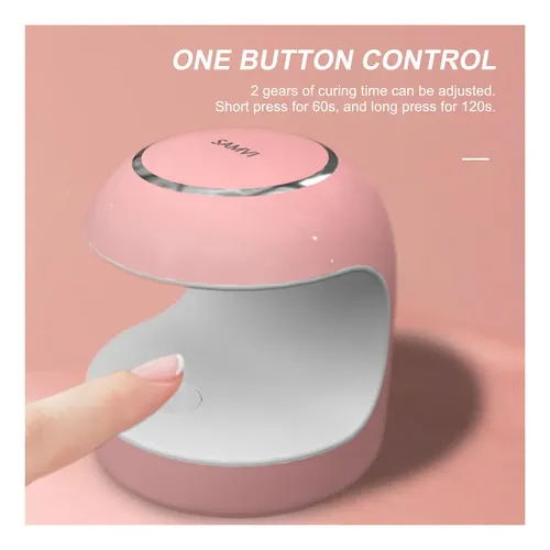 Mini Lámpara De Uñas Uv Led Gel Polish Secador De Uñas Zcpp Rosa