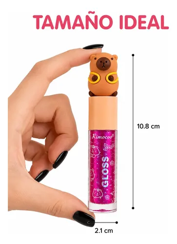 Lip Gloss Capibara Kawaii Brillo Labial Glitter X6