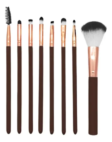 Set De Brochas Y Pinceles Sintéticos Para Ojos Y Rostro Mely Color X1_marrón / 8 Brochas Mely