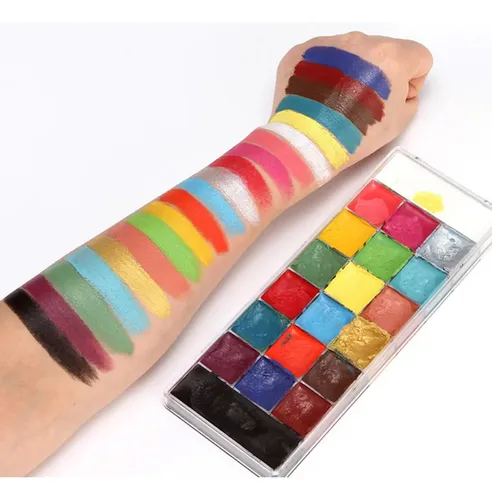 20 Colores Cara Cuerpo Pintura Paletas Halloween Verde