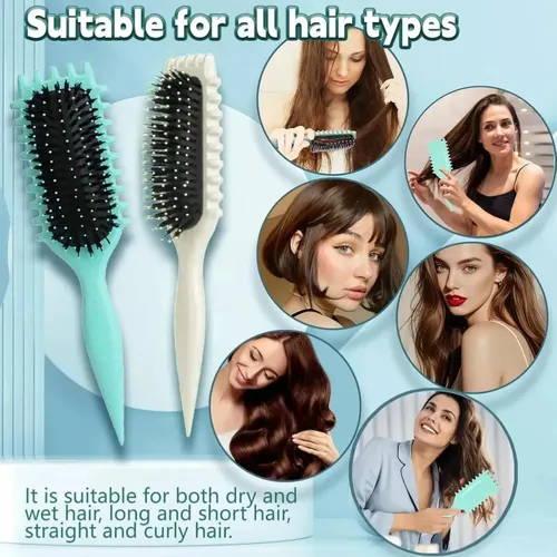 3 Cepillos Para Cabello Rizado Con Espejo Plegable