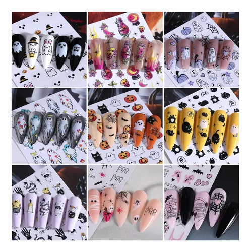 Pegatinas De Uñas Stzpronail Ghost Halloween, 12 Unidades, P