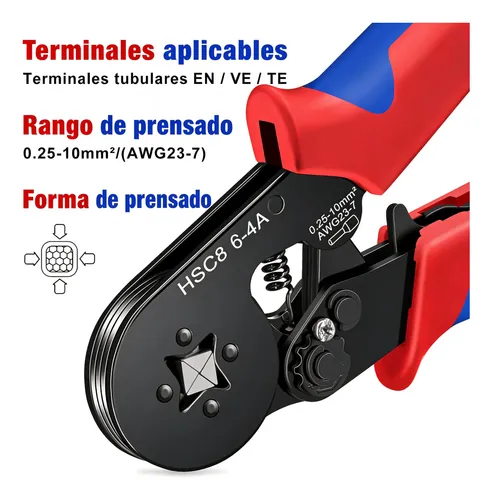 Pinza Prensadora Con Trinquete Hsc8 64a Para Terminales De