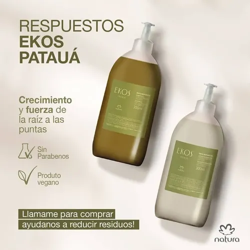 Natura Ekos Pataua Kit Repuestos Shampoo + Acondicionador anticaida