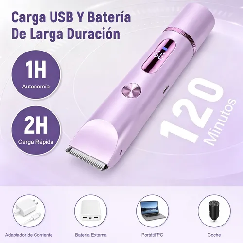 Y Depiladora Eléctrica For Mujer Bikini Doble Cabeza 2 En 1
