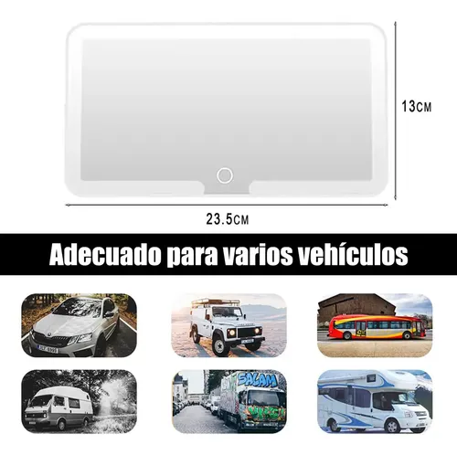 Espejo De Maquillaje De Visera Para Coche Con Luz Led 3x