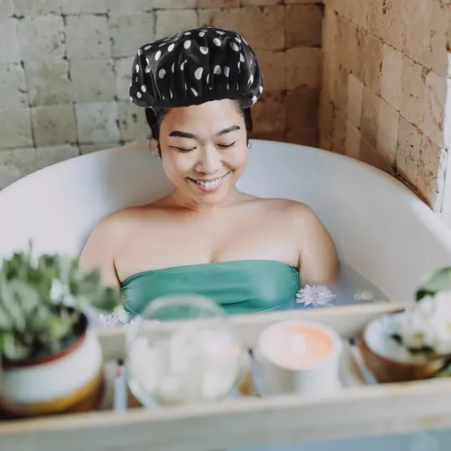 Gorro De Baño De Tres Capas, Resistente Al Agua, Estampado