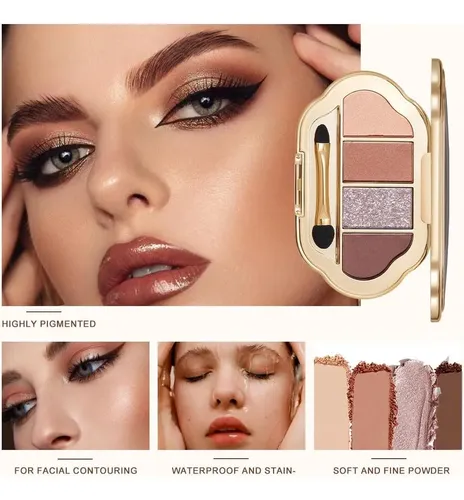 Paleta De Sombras Nude 4 Colores, Larga Duración
