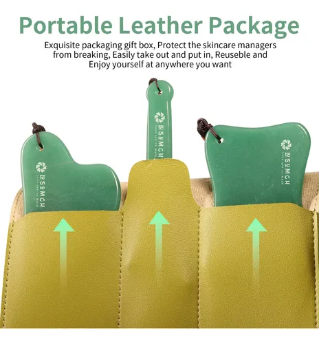 Masajeador Lusomch Set De Herramientas Gua Sha De Jade Nefri