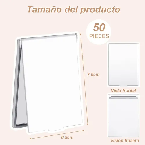 50 Piezas De Espejo De Bolsillo Plegable A Granel Mini C