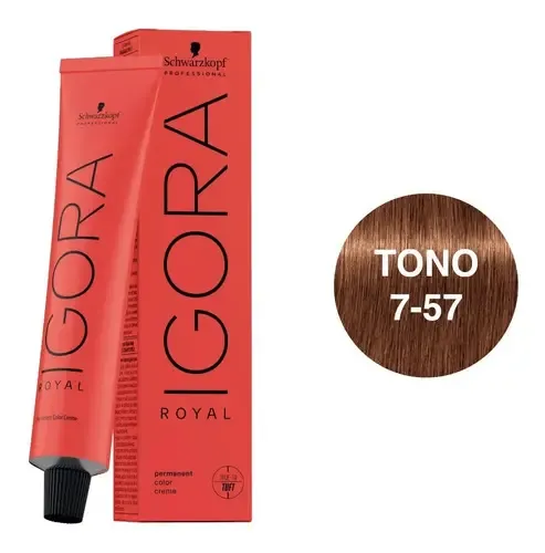 Tinte Profesional Permanente Igora Royal Schwarzkopf 60ml Tono 7-57