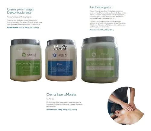 Kit Cremas Masaje Corporal Profesional 980g Libra Cosmetica