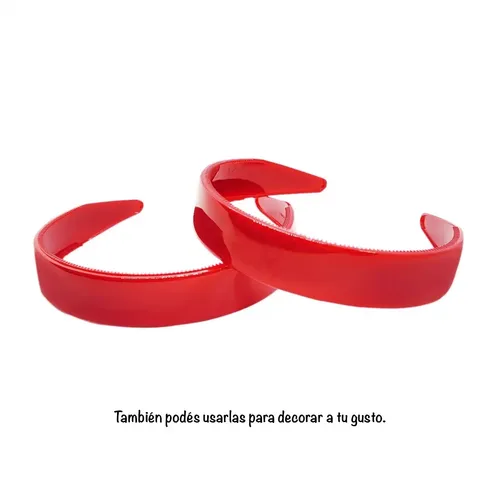 Set De Vinchas Rojas Pack X 12 Unidades Accesorio Cabello
