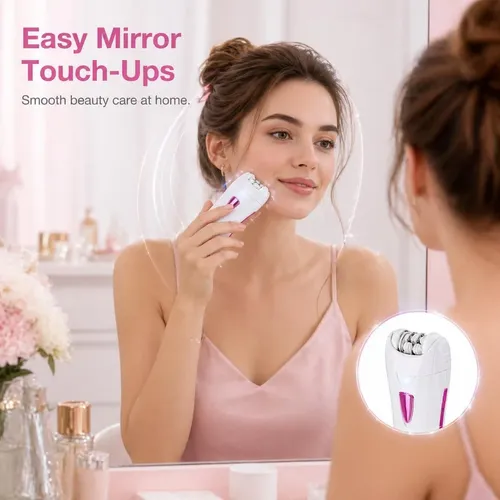 Epilador Facial Corporal Inalámbrico Plata Rosa