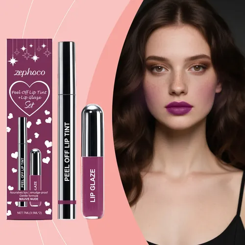 Set De Delineador Y Brillo Labial Despegables De Color Rojo
