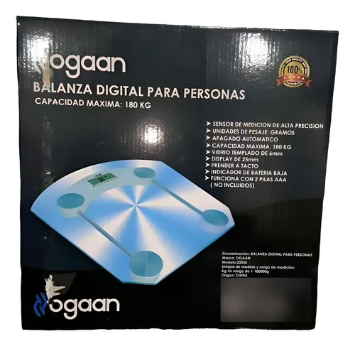 Balanza Portátil De Baño Digital De Vidrio Y Acero 180 Kg
