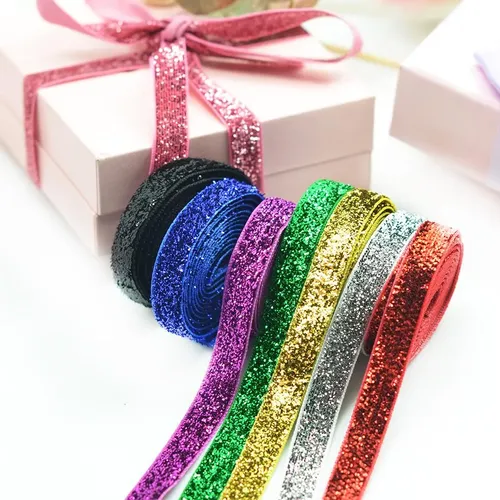 8 Yardas / Colores 3/8 Pulgadas 10mm Glitter Cinta De Para
