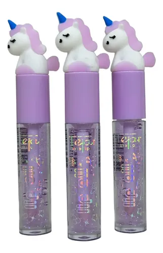 Lip Gloss Unicornio Con Glitter Tejar Make Up (pack X 6)