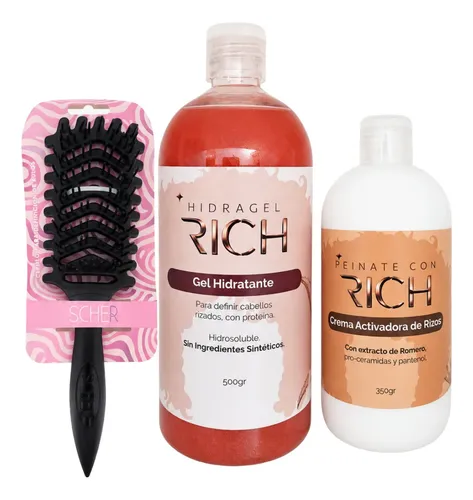 Gel Rich Cova+crema De Peinar Activadora+peine Definidor