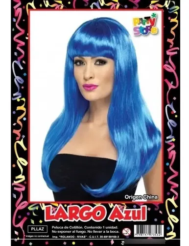 Peluca Lacio Larga Azul