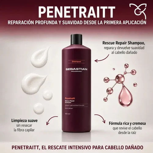 Shampoo Wella Sebastian Penetraitt Nutricion Cabello Seco 1l