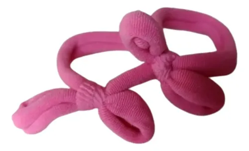 Par De Gomitas Moño De Moda Accesorio Para El Pelo Color Rosa Mono
