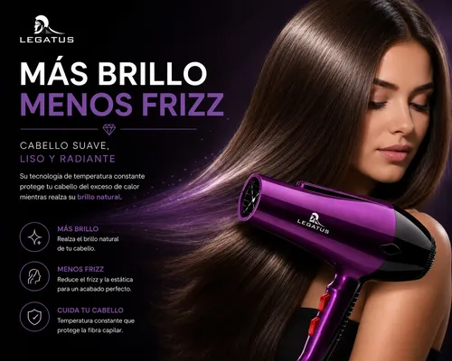 Secador De Cabello 600w Con Aire Frio Y Caliente Ionico Pro
