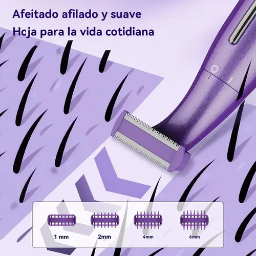 Y Depiladora Eléctrica Violeta 6 En 1 Mujer Inalámbrica Usb