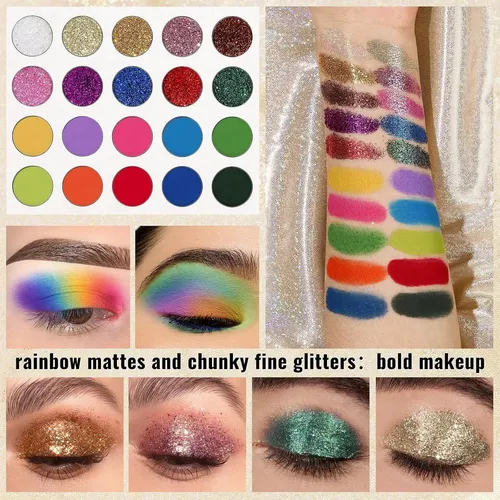 Paleta Ucanbe 86 Sombras Ojos, Acabado Mate Y Glitters