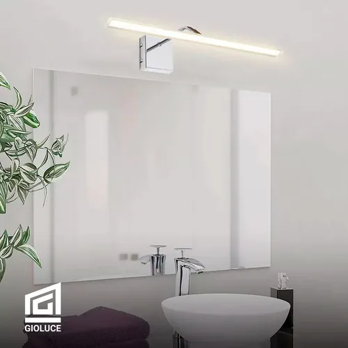 Aplique Pared Cuadros Movil Led 60 Cm Baño Espejos Luz Calida Direccionable Acero Gioluce